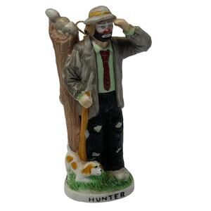 Emmett Kelly Jr Clown Figurine Hunter Golf Dog Flambro 5" Collectible Vintage